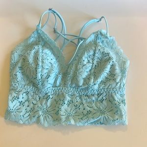 PINK Lace Longline Bralette